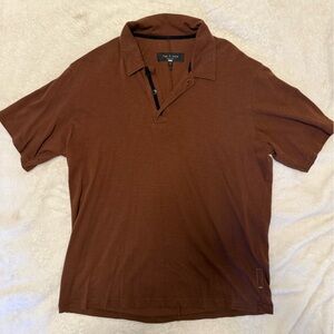 rag & bone Rich Brown Polo Shirt
